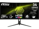 MediaMarkt MSI MAG 342CQRDE E2 34 Zoll Curved Gaming Monitor, UWQHD, 1 ms Reaktionszeit, 300 cd/m&sup2;, 180 Hz, Schwarz - bis 12.09.2026