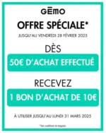 Gémo Offre spéciale - au 31.03.2025