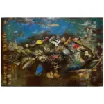 Möbelix Metallbild Fisch Rostfarben, 80x120 cm