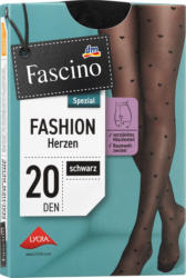 Fascino Strumpfhose mit Herz-Muster schwarz Gr. 38/40