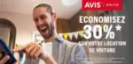 Avis Économisez 30 % sur les locations en France avec Avis Drive - au 31.03.2025