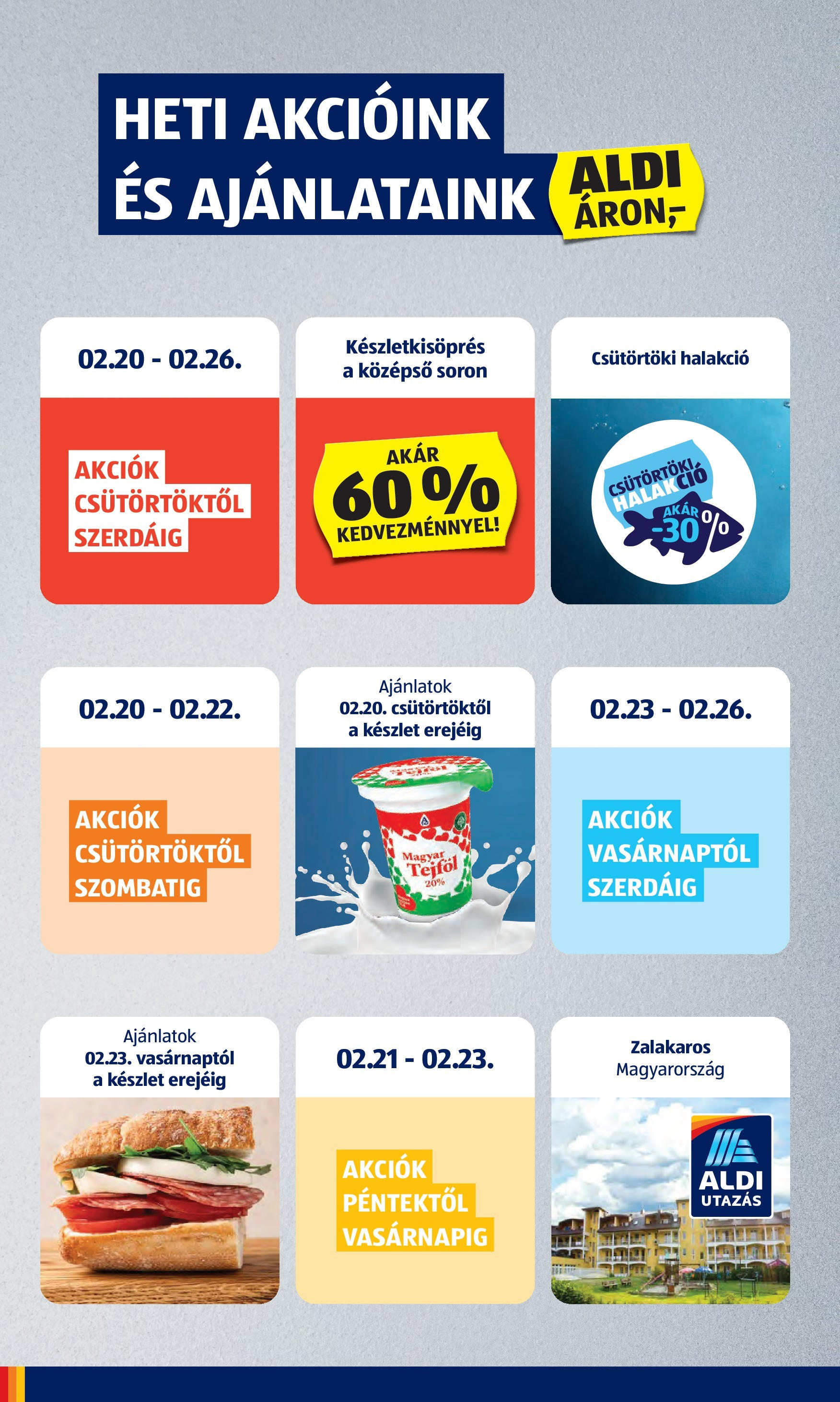 Aldi Akciós újság - 2025.02.20. -tól/töl > akció, lapozható szórólap 🛍️ | Oldal: 2 | Termékek: Tejföl