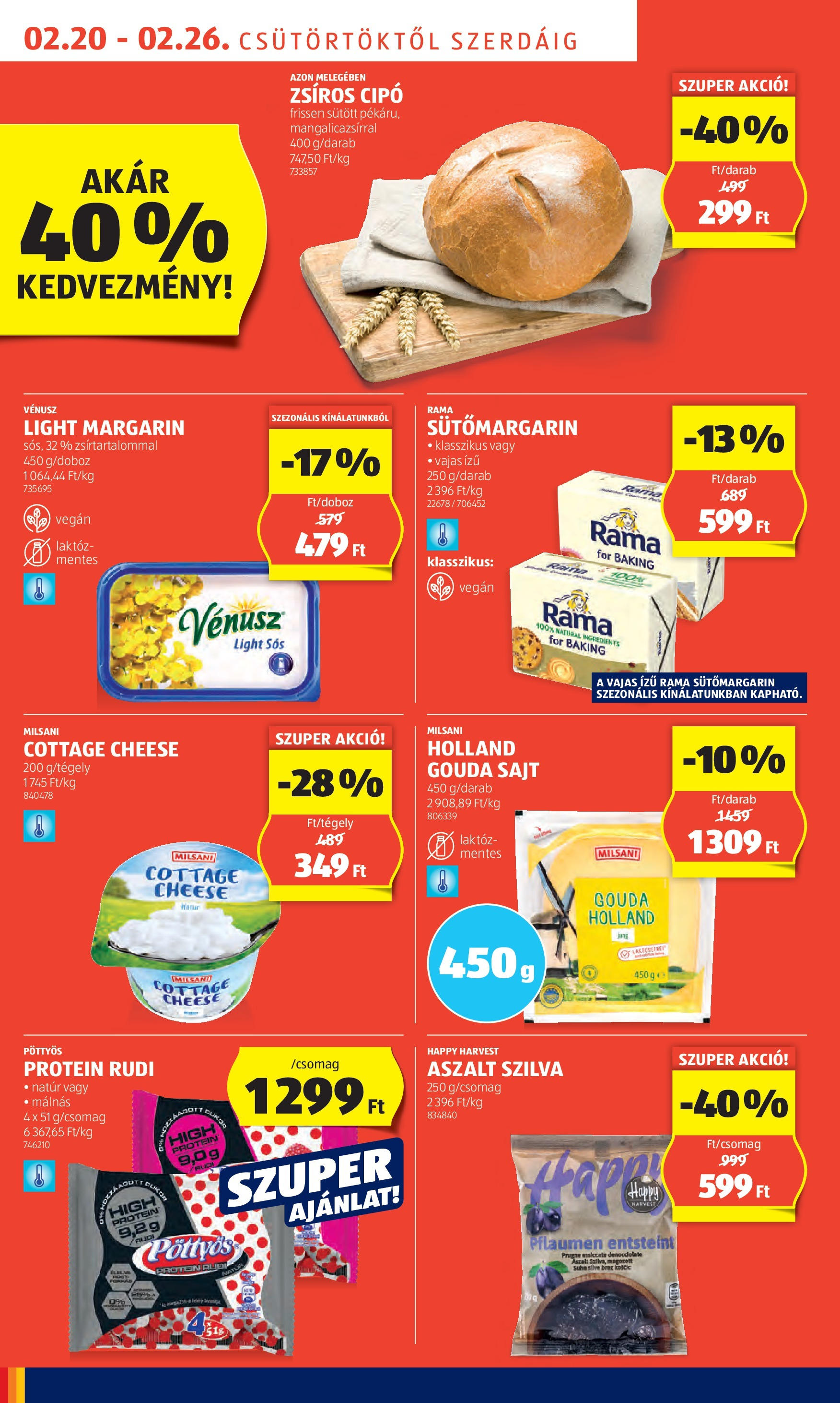 Aldi Akciós újság - 2025.02.20. -tól/töl > akció, lapozható szórólap 🛍️ | Oldal: 6 | Termékek: Rama, Sajt, Vegán, Cukor