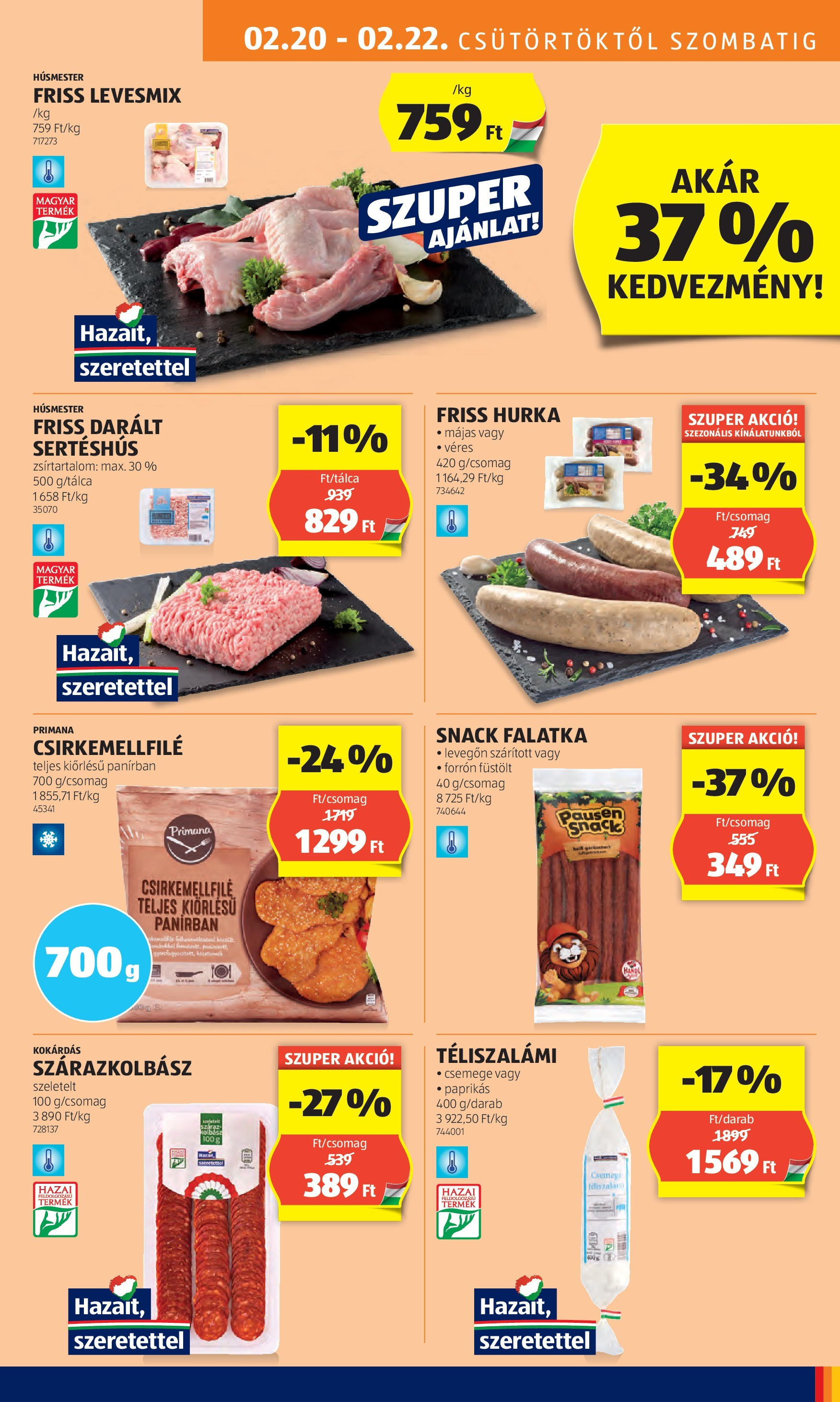 Aldi Akciós újság - 2025.02.20. -tól/töl > akció, lapozható szórólap 🛍️ | Oldal: 13 | Termékek: Kolbász, Hurka, Sertéshús, Téliszalámi