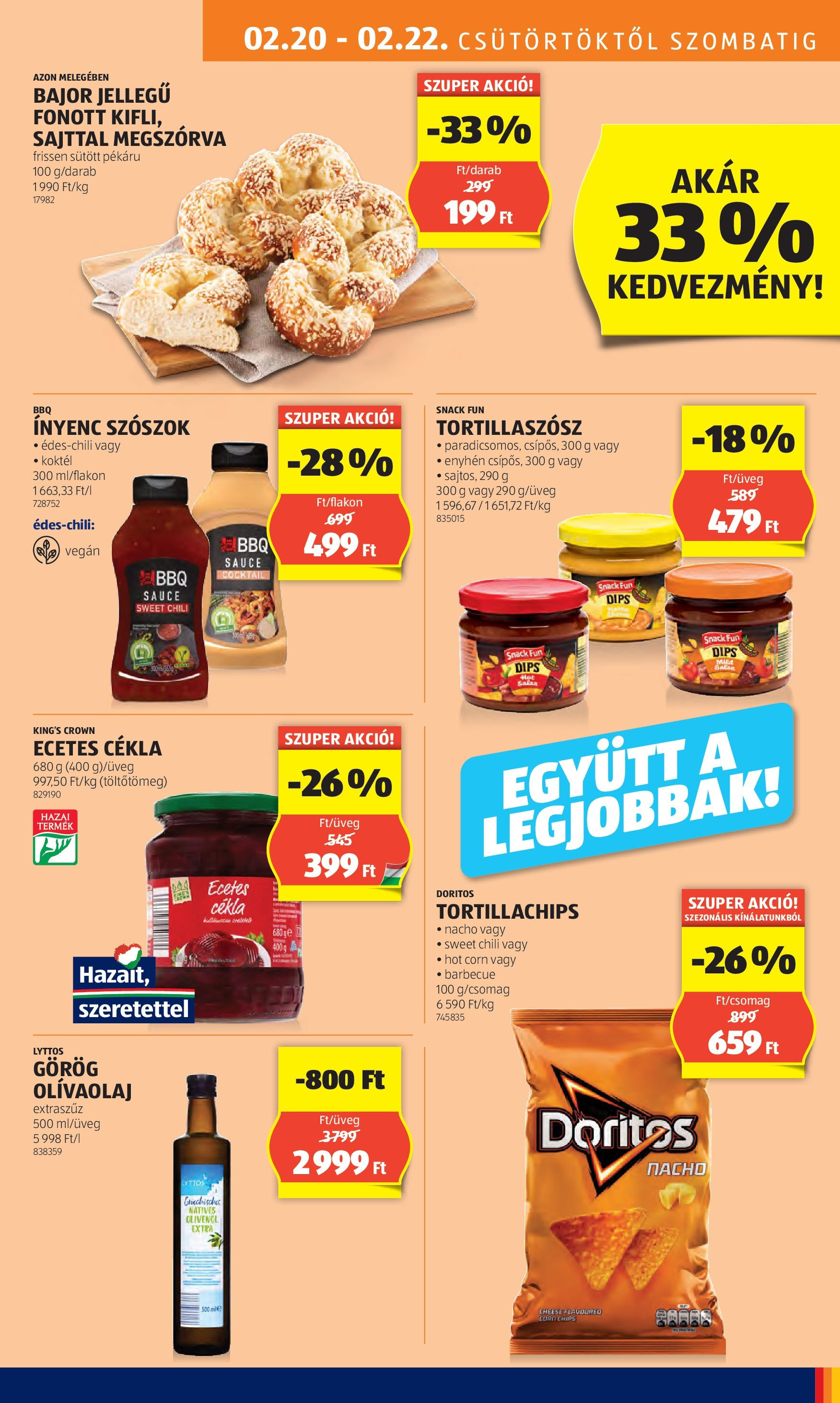 Aldi Akciós újság - 2025.02.20. -tól/töl > akció, lapozható szórólap 🛍️ | Oldal: 15 | Termékek: Ecetes cékla, Tortillachips, Vegán, Olívaolaj