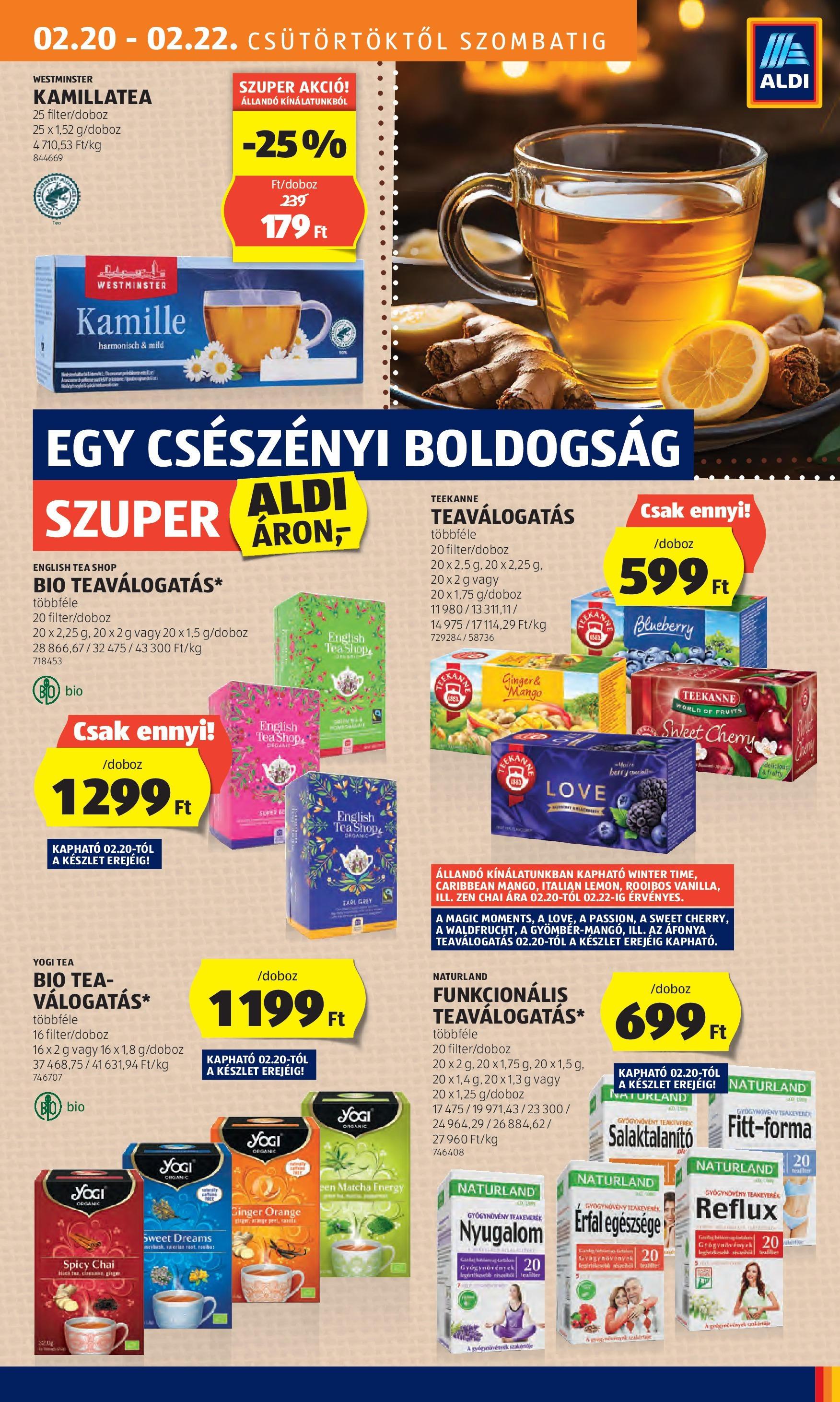 Aldi Akciós újság - 2025.02.20. -tól/töl > akció, lapozható szórólap 🛍️ | Oldal: 21 | Termékek: Áfonya, Tea, Mangó