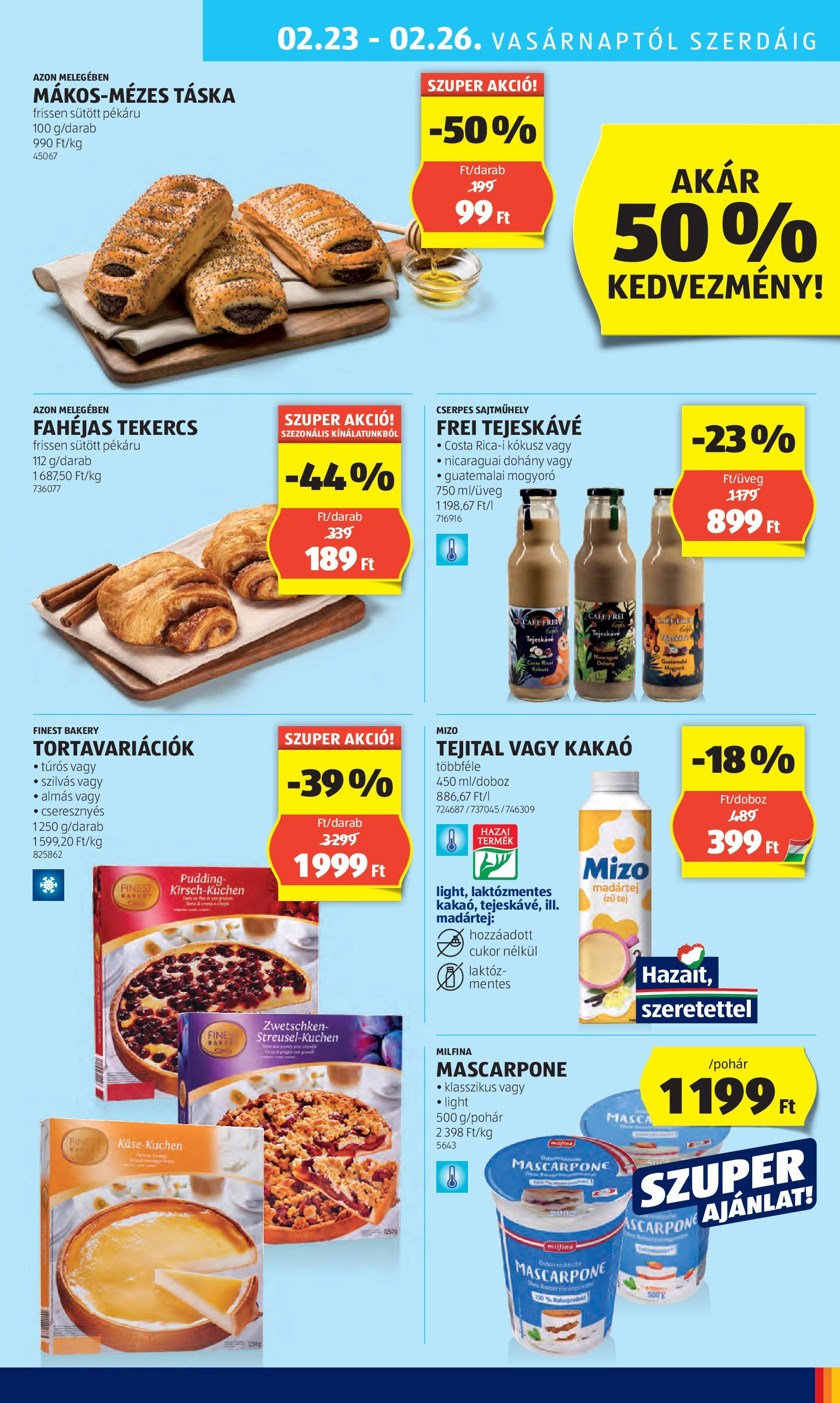 Aldi Akciós újság - 2025.02.20. -tól/töl > akció, lapozható szórólap 🛍️ | Oldal: 37 | Termékek: Táska, Tej, Mascarpone, Cukor