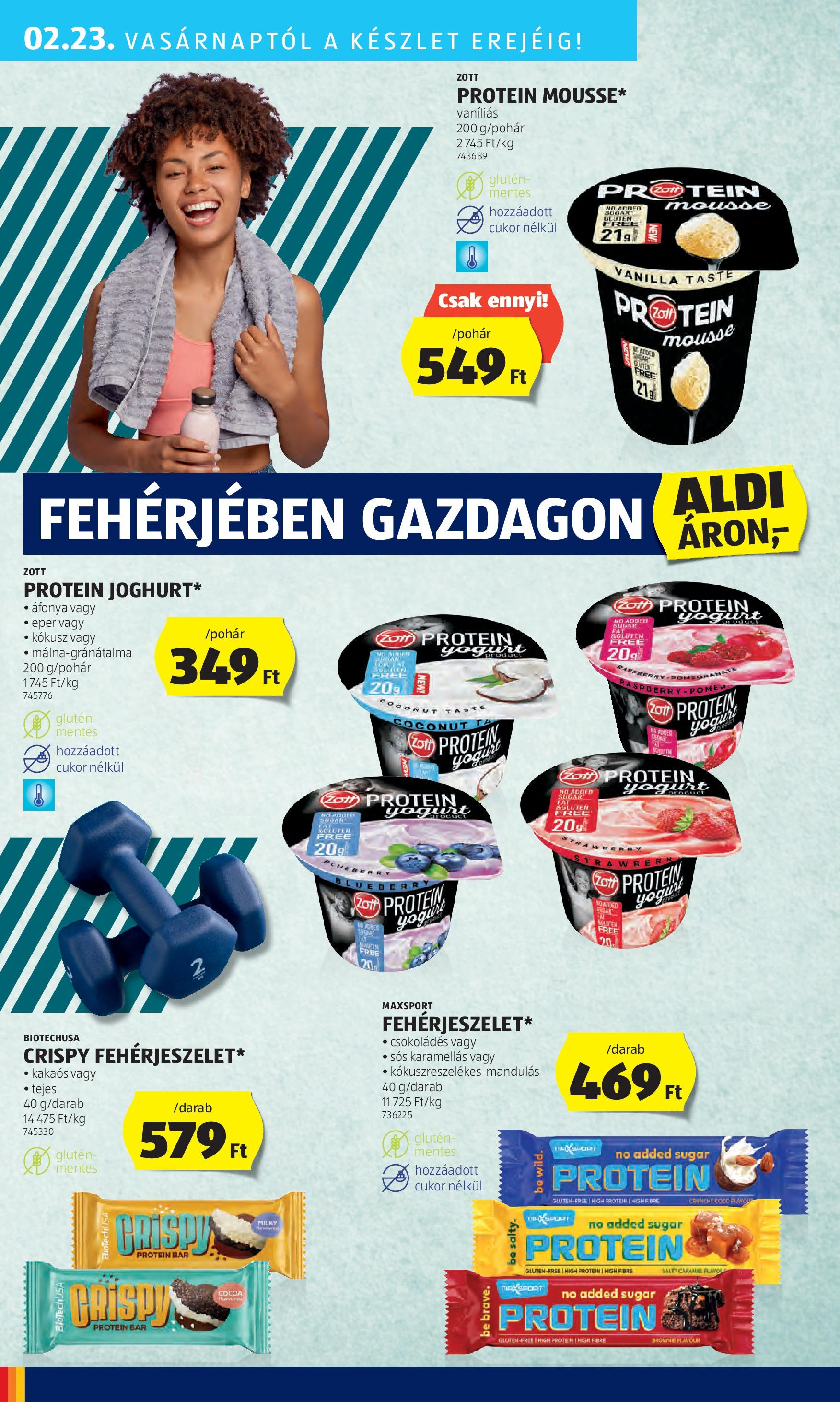 Aldi Akciós újság - 2025.02.20. -tól/töl > akció, lapozható szórólap 🛍️ | Oldal: 48 | Termékek: Protein bar, Kokusz, Protein, Brownie