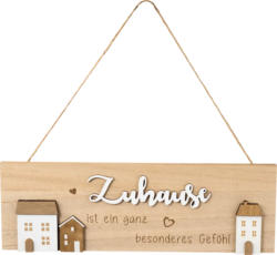 BOLTZE Holzschild "Zuhause", natur-weiß