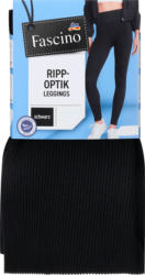 Fascino Leggings in Ripp-Optik schwarz Gr. 46/48