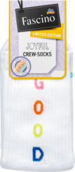 Fascino Crew Socken "Good Vibes" weiß Gr. 35-38