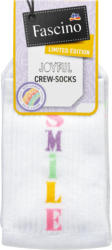 Fascino Crew Socken "Smile" weiß Gr. 35-38