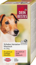 Dein Bestes Nassfutter Hund reich an Geflügel & reich an Kalb Multipack (8x150 g)