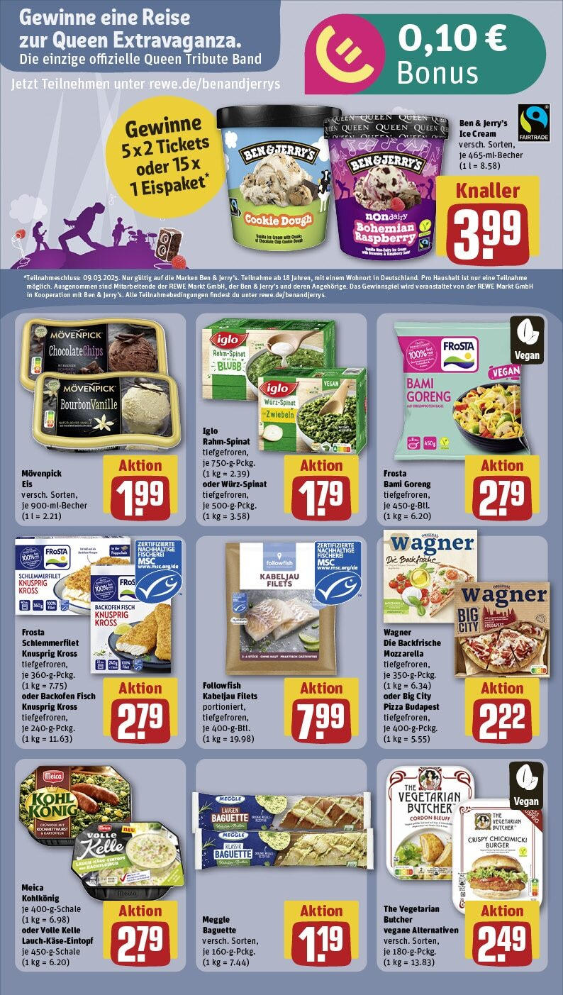 Rewe Prospekt 	 (ab 24.02.2025) zum Blättern » Angebote | Seite: 14 | Produkte: Butter, Frosta, Ben & Jerry's, Hackfleisch