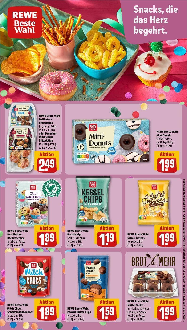 Rewe Prospekt 	 (ab 24.02.2025) zum Blättern » Angebote | Seite: 15 | Produkte: Butter, Donuts, Brot, Sahne