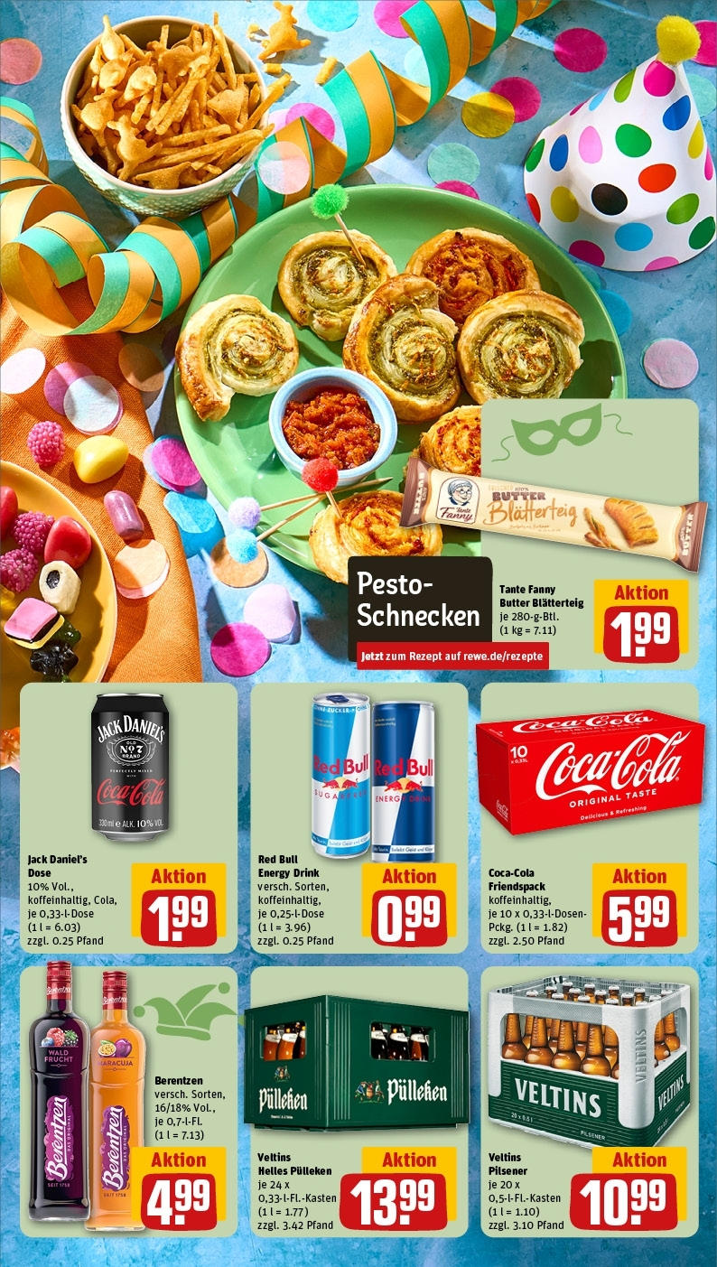 Rewe Prospekt 	 (ab 24.02.2025) zum Blättern » Angebote | Seite: 7 | Produkte: Helles pulleken, Energy, Jack Daniel's, Veltins