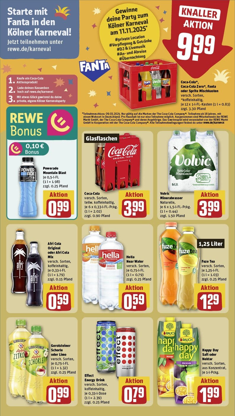 Rewe Prospekt 	 (ab 24.02.2025) zum Blättern » Angebote | Seite: 23 | Produkte: Cola, Äpfel, Powerade, Tee