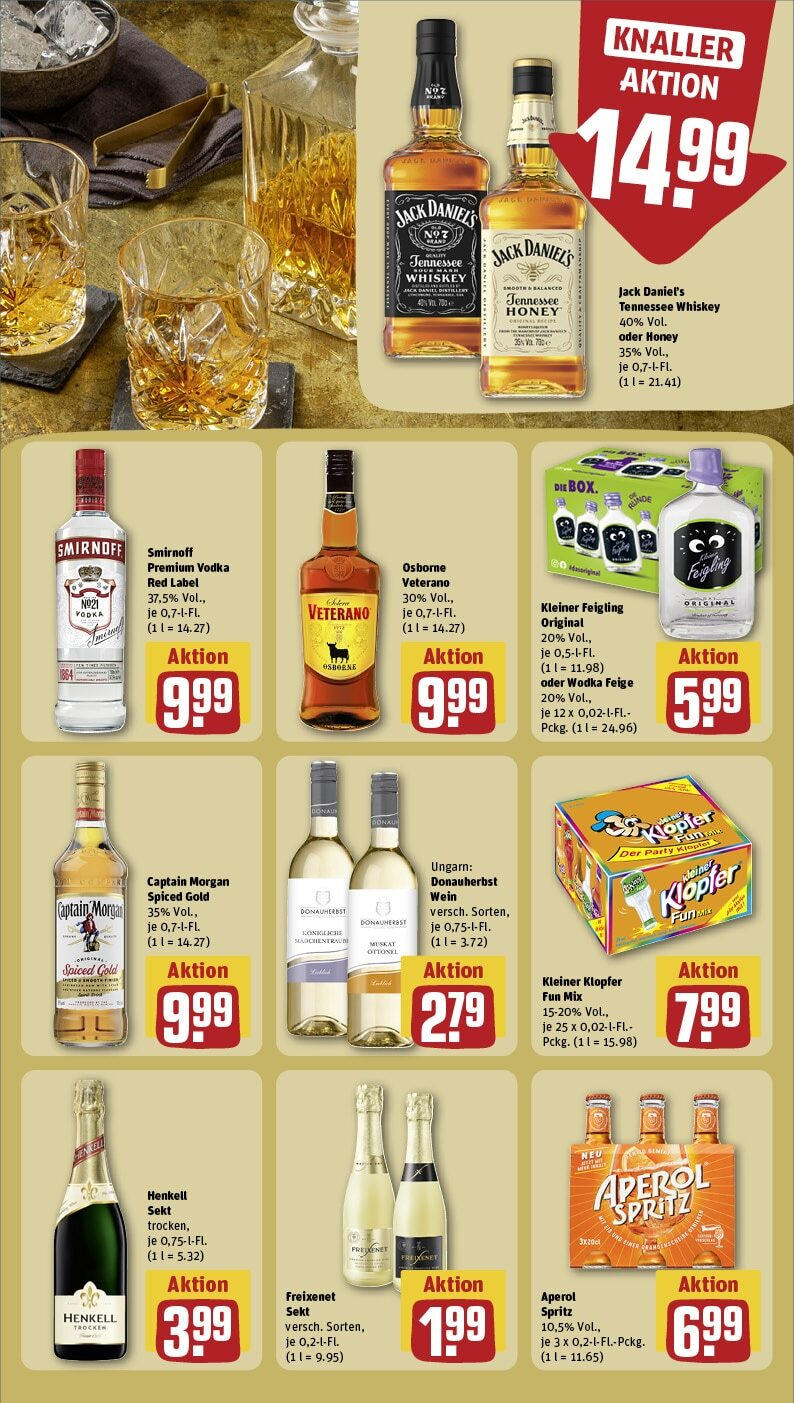 Rewe Prospekt 	 (ab 24.02.2025) zum Blättern » Angebote | Seite: 24 | Produkte: Jack Daniel's, Smirnoff, Captain morgan, Wodka