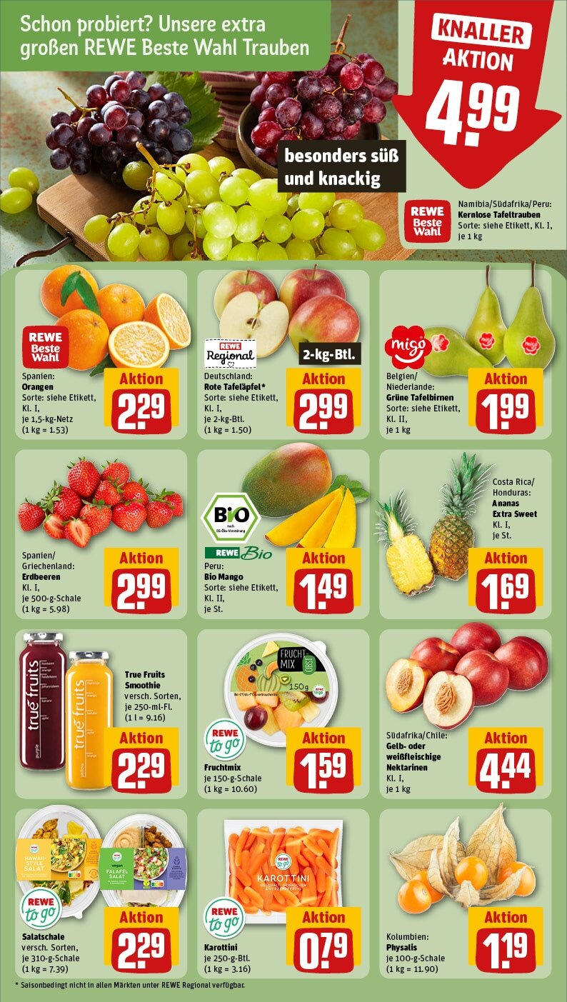 Rewe - Rewe: Wochenangebote (ab 24.02.2025) zum Blättern » Angebote | Seite: 8 | Produkte: Nektarinen, Orangen, Mango, Salat