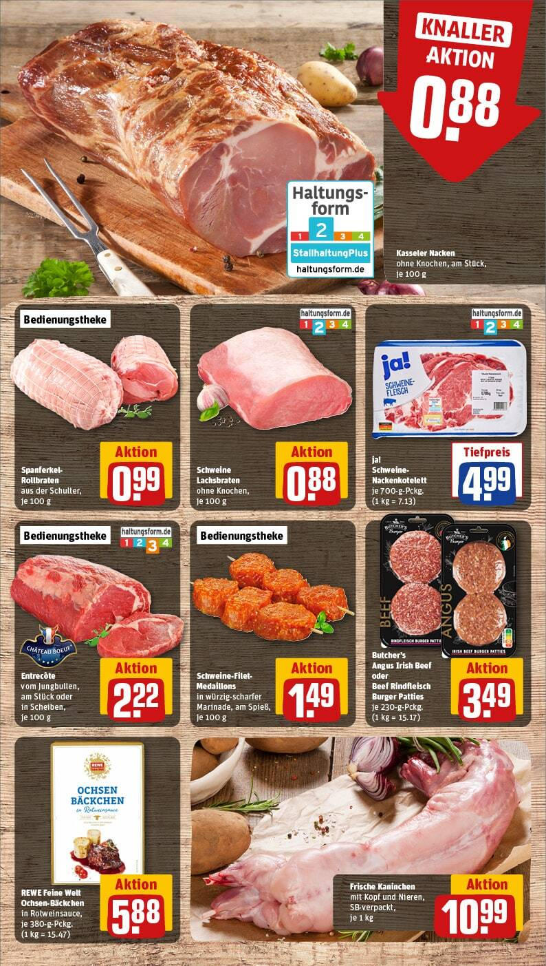 Rewe - Rewe: Wochenangebote (ab 24.02.2025) zum Blättern » Angebote | Seite: 10 | Produkte: Kaninchen, Burger, Kasseler nacken, Rindfleisch