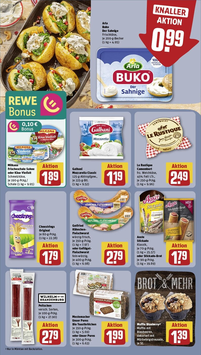 Rewe - Rewe: Wochenangebote (ab 24.02.2025) zum Blättern » Angebote | Seite: 12 | Produkte: Milkana, Mozzarella, Brot, Sahne