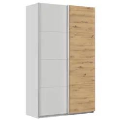 Schwebetürenschrank Feldkirch 136cm Champagner/Eiche Artisan