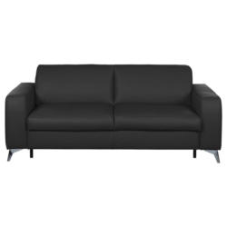 Schlafsofa Aloe Echtleder Schwarz B: 204 Cm