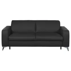 Schlafsofa Aloe Echtleder Schwarz B: 204 cm
