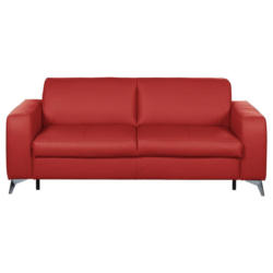 Schlafsofa Aloe Echtleder Rot B: 204 Cm