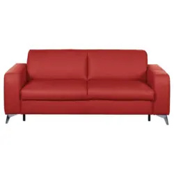 Schlafsofa Aloe Echtleder Rot B: 204 cm