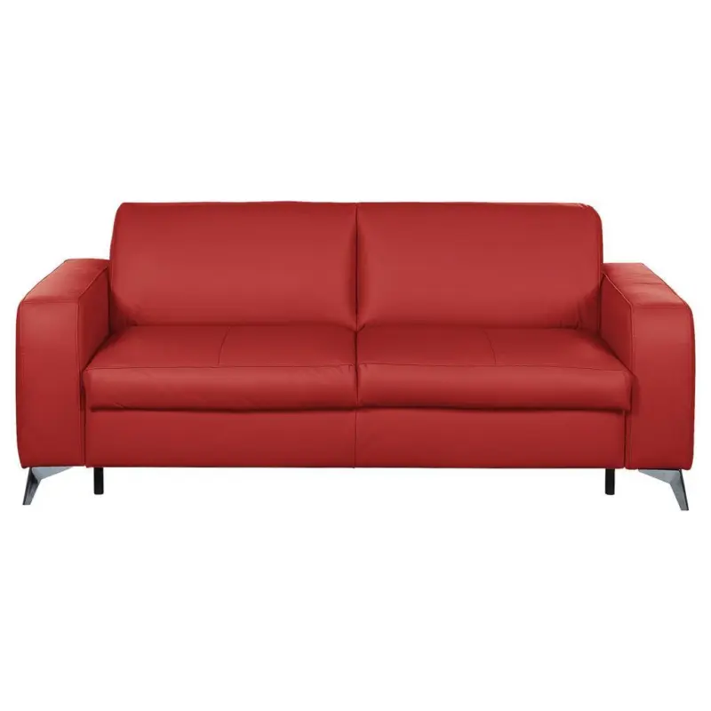 Schlafsofa Aloe Echtleder Rot B: 204 cm