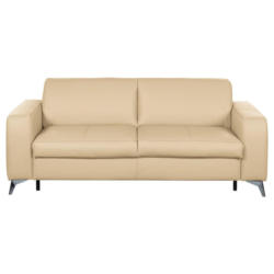 Schlafsofa Aloe Echtleder Beige B: 204 Cm