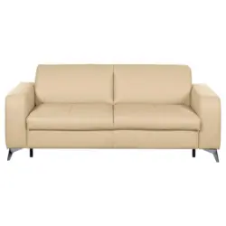 Schlafsofa Aloe Echtleder Beige B: 204 cm