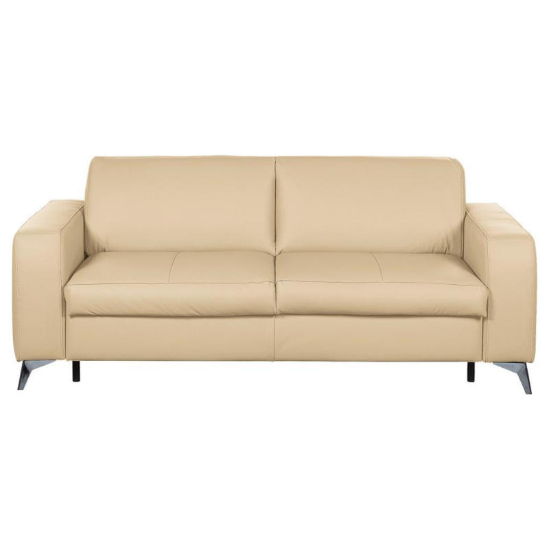 Schlafsofa Aloe Echtleder Beige B: 204 Cm