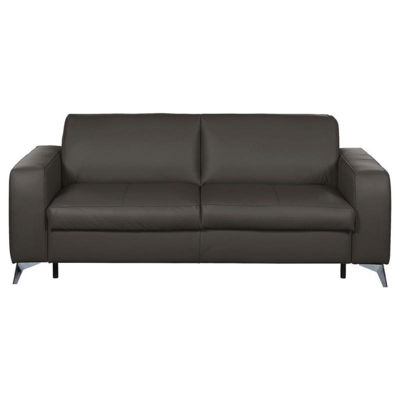 Schlafsofa Aloe Echtleder Dunkelbraun B: 204 Cm