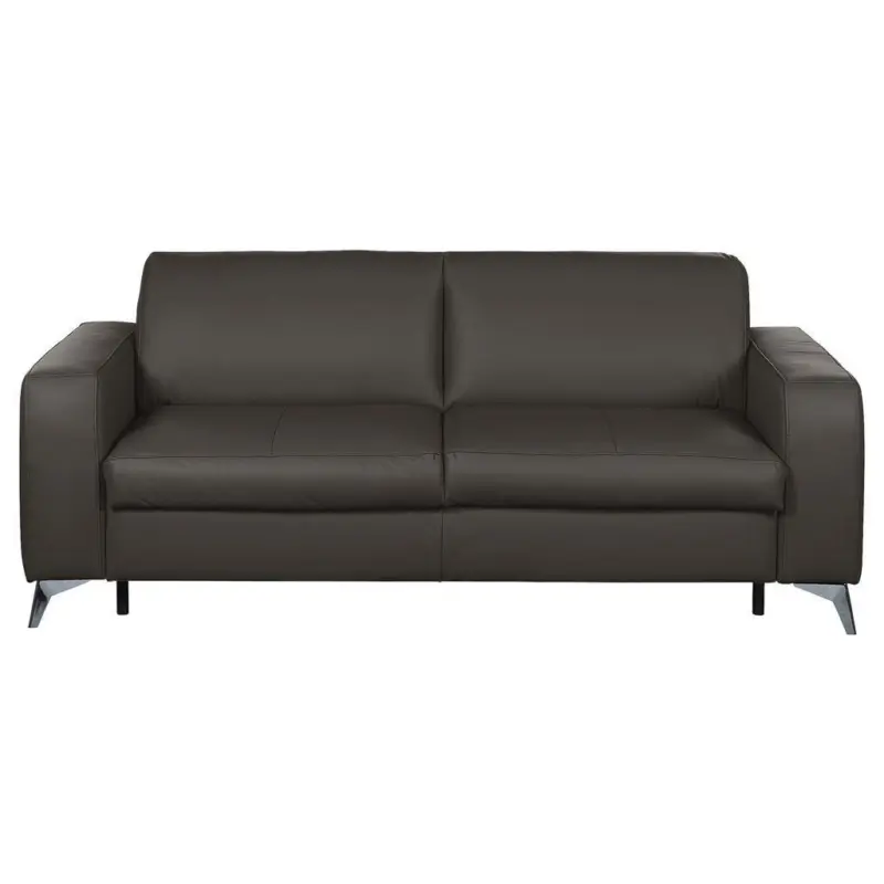 Schlafsofa Aloe Echtleder Dunkelbraun B: 204 cm