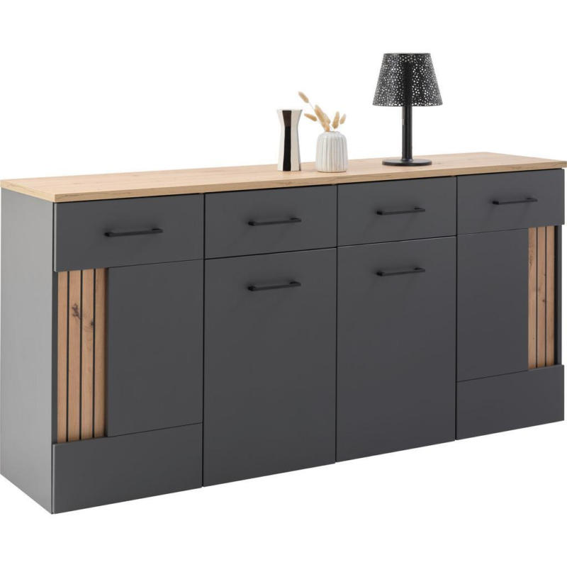 Sideboard B: 170cm Amare Artisan Eiche/Anthrazit