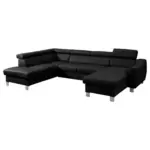 Möbelix Wohnlandschaft Aspen Lederlook Schwarz 208x315x175 cm