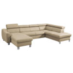 Möbelix Wohnlandschaft Aspen Lederlook Beige 175x315x208 cm