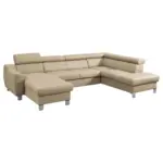 Möbelix Wohnlandschaft Aspen Lederlook Beige 175x315x208 cm