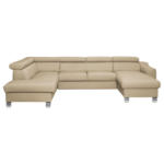 Möbelix Wohnlandschaft Aspen Lederlook Beige 208x315x175 cm