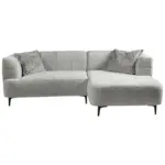 Möbelix Ecksofa Lou Hellgrau/Schwarz, 247 cm