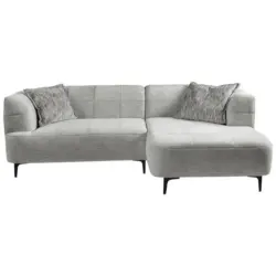 Ecksofa Lou Hellgrau/Schwarz, 247 cm