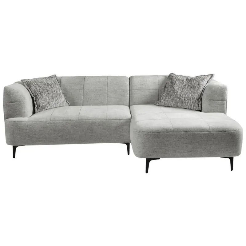 Ecksofa Lou Hellgrau/Schwarz, 247 cm