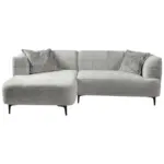 Möbelix Ecksofa Lou Hellgrau/Schwarz, 158 cm
