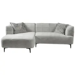 Ecksofa Lou Hellgrau/Schwarz, 158 cm