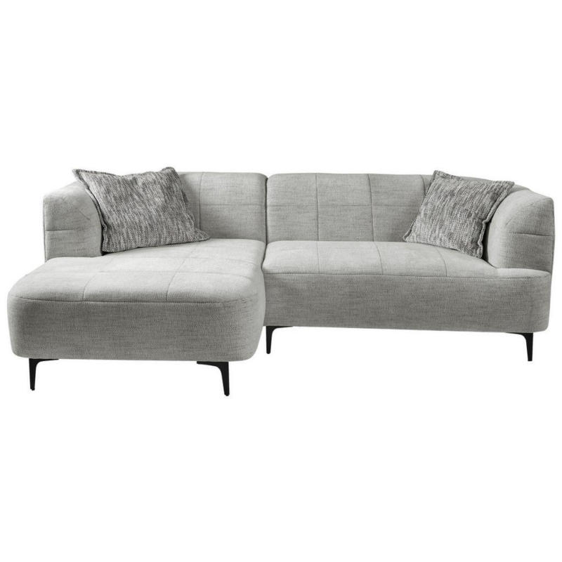 Ecksofa Lou Hellgrau/schwarz, 158 Cm