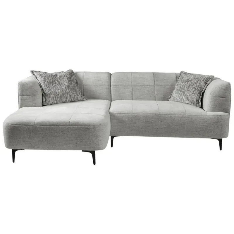 Ecksofa Lou Hellgrau/Schwarz, 158 cm