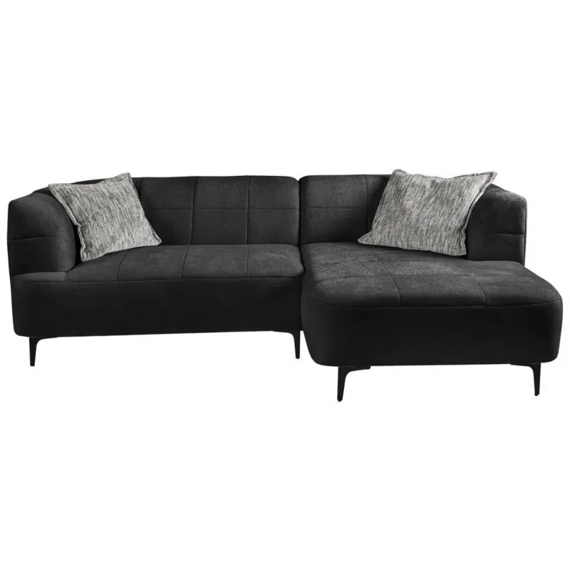 Ecksofa Lou Dunkelgrün/Schwarz, 247 cm