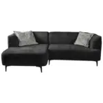 Möbelix Ecksofa Lou Dunkelgrün/Schwarz, 247 cm